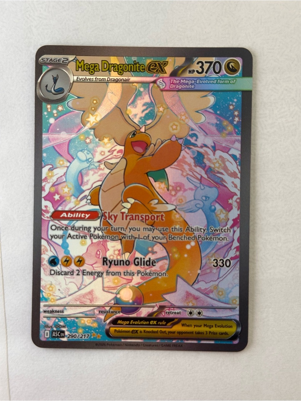Pokemon Mega Dragonite EX SIR AH DIY Card *read description*